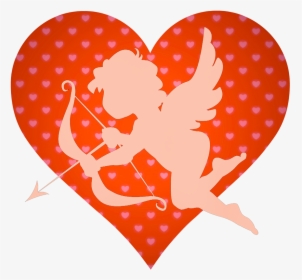 Cupid With Bow Arrow And Heart - Arrow With Heart Cupid, HD Png Download, Transparent PNG