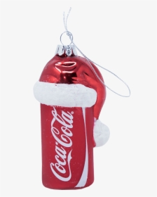 Coca Cola Can With Santa Hat Glass Ornament   Title - Coca Cola 12 Oz Can, HD Png Download, Transparent PNG