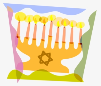Vector Illustration Of Jewish Chanukah Hanukkah Menorah, HD Png Download, Transparent PNG