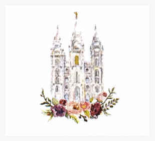 Salt Lake City Temple Watercolor, HD Png Download, Transparent PNG