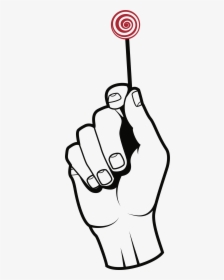 Human Hand Png Clipart Picture - Hand Holding Lollipop Drawing, Transparent Png, Transparent PNG
