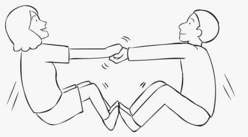 Two People Holding Hands Trying To Pull Themselves - Team Building Coloring, HD Png Download, Transparent PNG