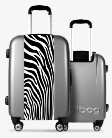 Grey Suitcase Zebra Stripes - Valise Canada, HD Png Download, Transparent PNG