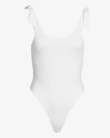 Bow Tie Bodysuit In Colour Bright White - Maillot, HD Png Download, Transparent PNG