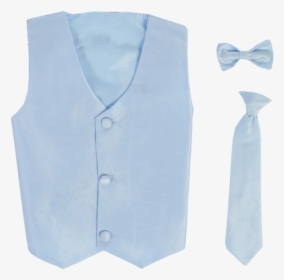 Light Blue Poly-silk Boys Vest & Tie Set - Formal Wear, HD Png Download, Transparent PNG