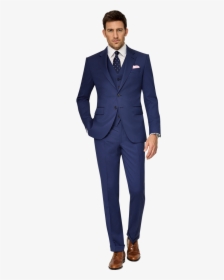 Blue Suit With Bow Tie - Navy Blue Blazer With Navy Blue Pants, HD Png Download, Transparent PNG