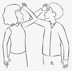 Two People Touching Elbows As Part Of Fun Large Group - Two People Touching Elbows, HD Png Download, Transparent PNG