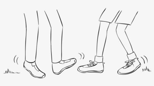 Two People Trying To Tag Each Others Feet In Fun Partner - Line Art, HD Png Download, Transparent PNG