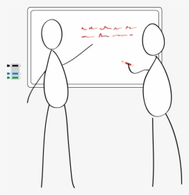 A Sketch Shows Two People Working At A Whiteboard - Illustration, HD Png Download, Transparent PNG