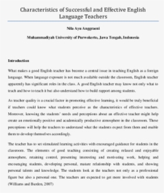 Characteristics Of Good English Teachers, HD Png Download, Transparent PNG