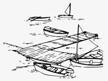 Dock With Ships Drawing, HD Png Download, Transparent PNG