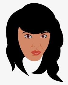 Drawing Of Beautiful Woman With Long Dark Hair And - Cartoon, HD Png Download, Transparent PNG