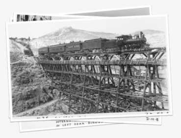 V&t Railway Old Train On Bridge - Monochrome, HD Png Download, Transparent PNG
