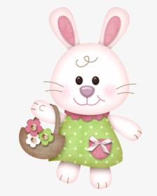 Easter Bunny Clip Art Gif Rabbit - Coneja De Pascua Png, Transparent Png, Transparent PNG