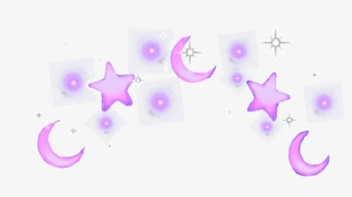 Crown Splash Moon Purple Stars Tumblr - Transparent Purple Aesthetic Png, Png Download, Transparent PNG