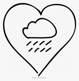 Raincloud Heart Coloring Page - Heart, HD Png Download, Transparent PNG