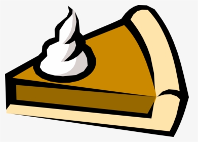 Vector Illustration Of Sweet Dessert Pumpkin Pie With - Cartoon Piece Of Pie, HD Png Download, Transparent PNG