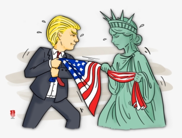 Conflict Clipart Tug War - Cartoon The Statue Of Liberty, HD Png Download, Transparent PNG