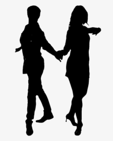Running Person Silhouette Front , Png Download - Lady And Gentleman Silhouette, Transparent Png, Transparent PNG