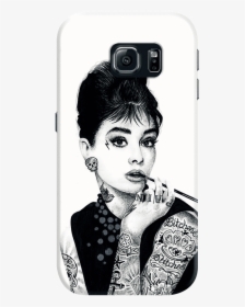 Dailyobjects Audrey Hepburn Inked Case For Samsung - Tattooed Audrey Hepburn Print, HD Png Download, Transparent PNG