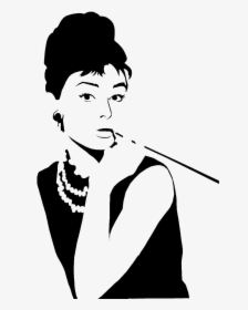 Audrey Hepburn Stencil Breakfast At Tiffany S Gigi - Audrey Hepburn, HD Png Download, Transparent PNG