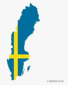 Map Of Sweden Flag - Sweden Flag Map Png, Transparent Png, Transparent PNG