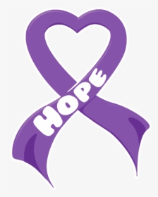 Hope To End - Purple Heart Cancer Ribbon, HD Png Download, Transparent PNG