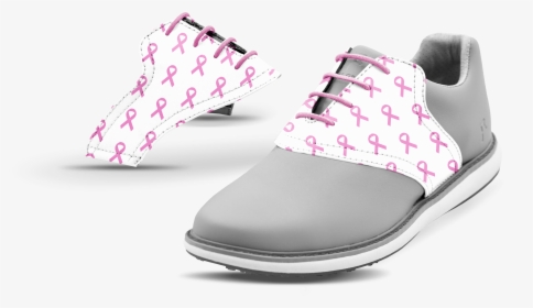 Women S Breast Cancer Saddles On Grey Golf Shoe From - Walking Shoe, HD Png Download, Transparent PNG