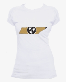 Tennessee Flag State Outline Gold Womens Short Sleeve - Pug, HD Png Download, Transparent PNG