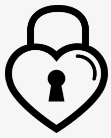 Heart Shaped Lock Outline - Heart With Lock Png, Transparent Png, Transparent PNG