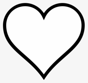 Heart Clipart Black And White Outline - White Love Heart Vector, HD Png Download, Transparent PNG