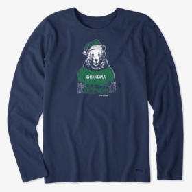Women S Grandma Santa Bear Long Sleeve Crusher Tee - Halloween T Shirts For Women, HD Png Download, Transparent PNG