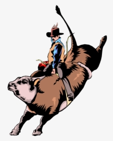 Clip Art Bull Riding Illustration Rodeo Image - Bull Riding Clip Art, HD Png Download, Transparent PNG