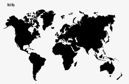 World Map Continents Black, HD Png Download, Transparent PNG