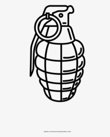 Hand Grenade Coloring Page - Grenade Coloring Pages, HD Png Download, Transparent PNG