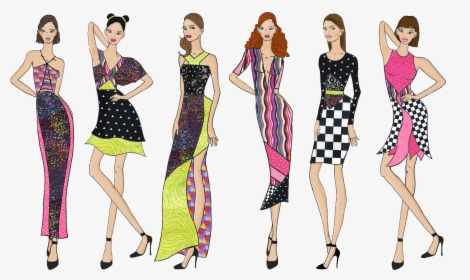 I Selected Runway Images And Fabrics That Coordinated - Fashion Illustration, HD Png Download, Transparent PNG