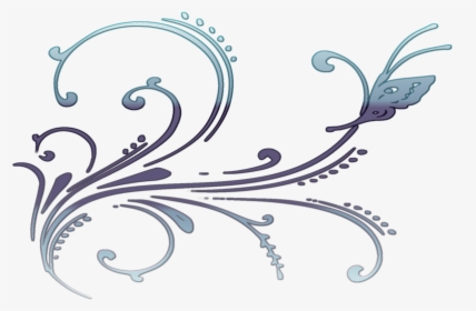 Scroll Sticker Design 3 Filigree Creative Elegant Floral - Green Flourish Clipart, HD Png Download, Transparent PNG