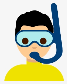 Scuba-diving Boy Emoji - Scuba Diver Face Clipart, HD Png Download, Transparent PNG