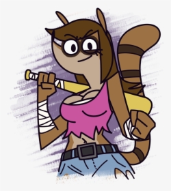 Rigby S Daughter - Regular Show Female Rigby, HD Png Download, Transparent PNG