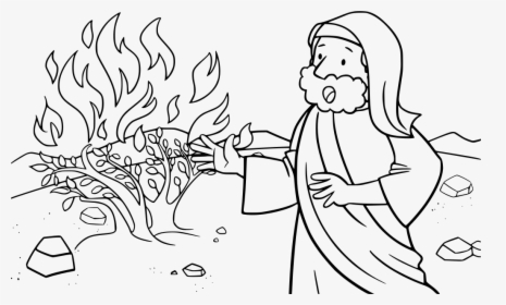 Burning Bush Colouring Pages, HD Png Download, Transparent PNG