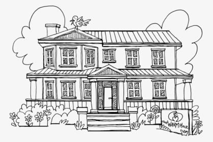 Full House Coloring Pages - Sketch Of Permanent House, HD Png Download, Transparent PNG