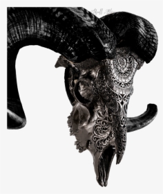Black Carved Ram Skull, HD Png Download, Transparent PNG