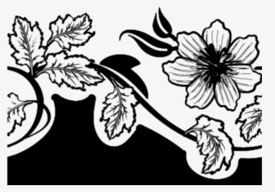 Clipart Vector Illustration Psd - Free Black And White Flower Vector Png, Transparent Png, Transparent PNG