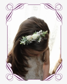 Silk Artificial Flower Girl Head Band Floral Head Piece - Wedding Basket For Flower Girl, HD Png Download, Transparent PNG