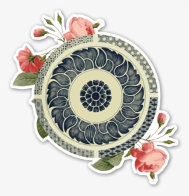 Round Marble Flower Sticker - Traditional Chinese Ornament, HD Png Download, Transparent PNG