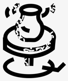 Vector Illustration Of Clay Vase Being Turned On Potter - Potter's Wheel, HD Png Download, Transparent PNG