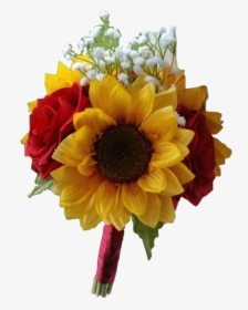 #wedding #bridal #bouquet #sunflowers #roses #freetoedit - Wedding Sunflower And Roses Bouquet, HD Png Download, Transparent PNG