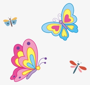 Collection Of Free Butterflies Drawing Observational - Butterflies And Dragonflies Cartoon, HD Png Download, Transparent PNG