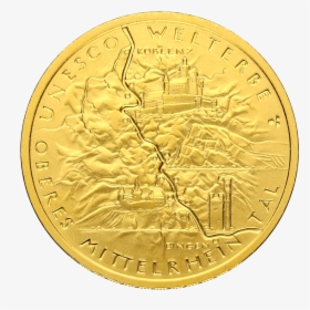 Gold Coin Png -100 Euro Upper Rhein Valley 1/2oz Gold - Coin, Transparent Png, Transparent PNG