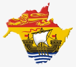Nb Flag-contour - New Brunswick Flag Map, HD Png Download, Transparent PNG